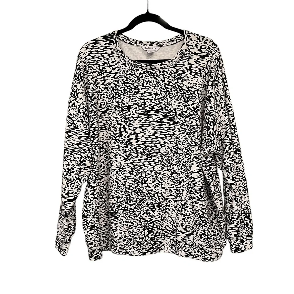 ATHLETA Balance Printed Pullover Ocelot Spot White, Sz XL - Picture 8 of 11